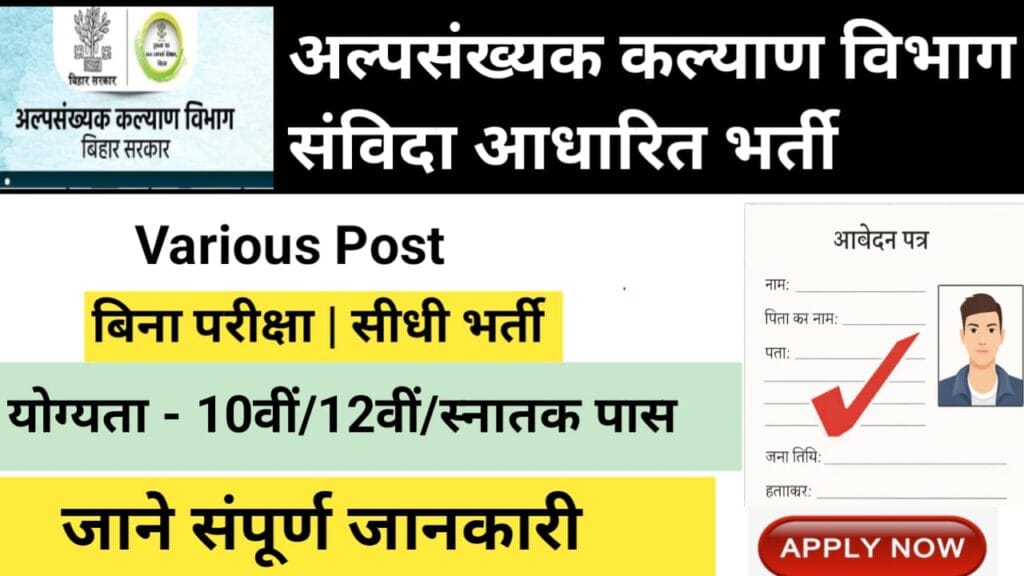 Minority Welfare Department Job