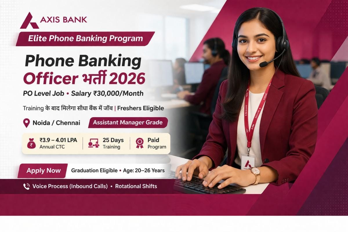 Axis Bank Elite Program Recruitment 2026 : Phone Banking Officer Salary ...