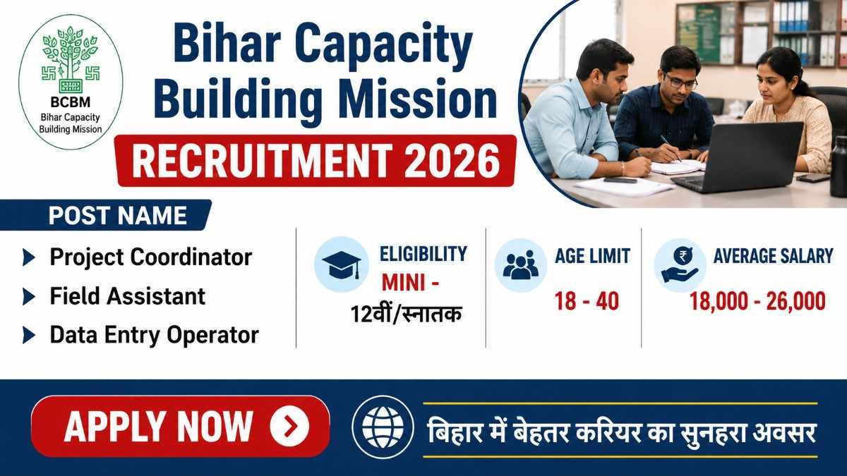 Bihar Capacity Building Mission Recruitment 2026 : बिहार क्षमता निर्माण ...